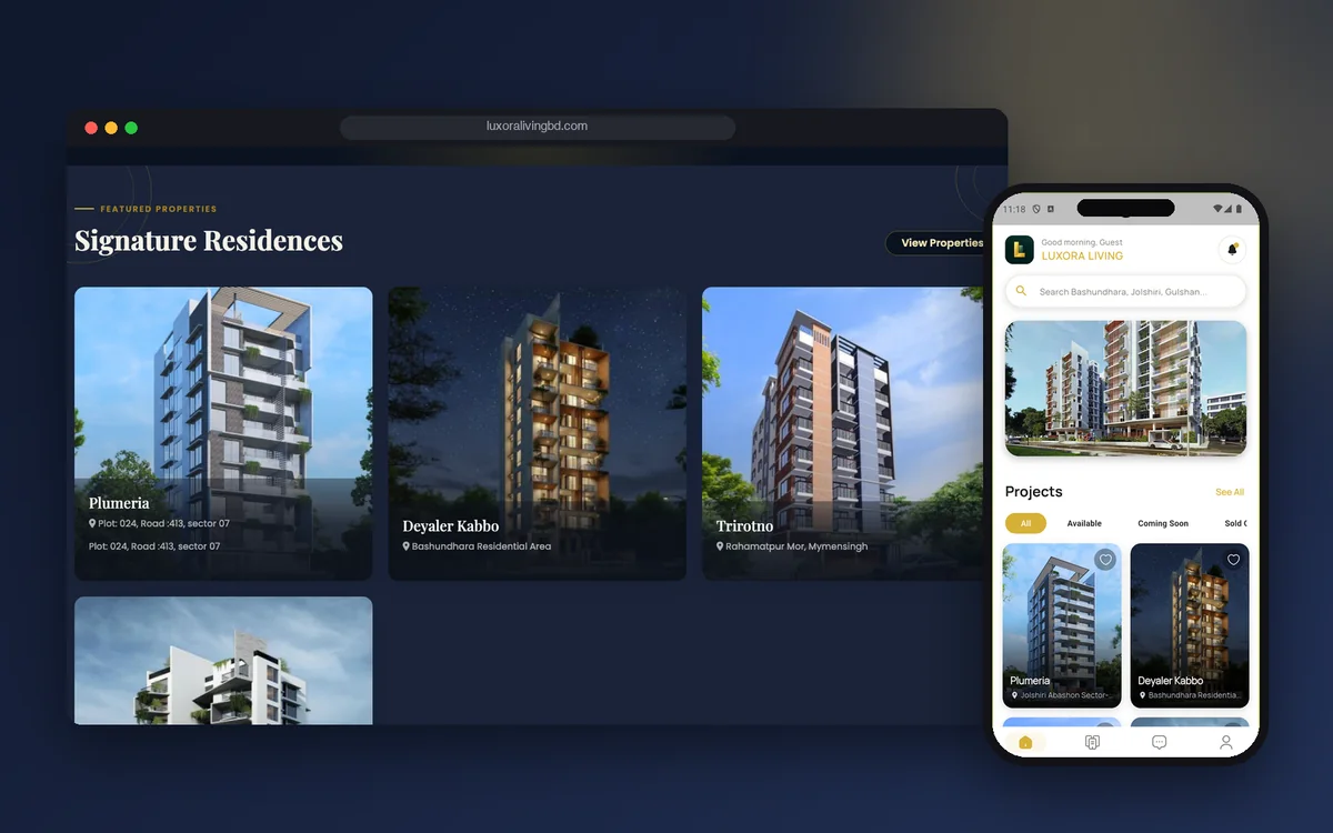 Luxora Living — real estate developer website